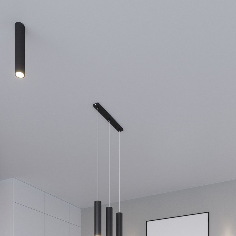 Bergmundur 3 - Light Stainless Steel Pendant, Black