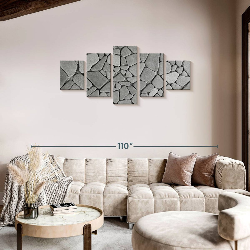 Stone Mosaic Pattern, 34" H x 74" W