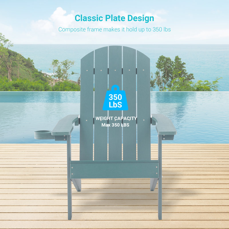 Chaise Adirondack en plastique Cerqueira, Lac bleu