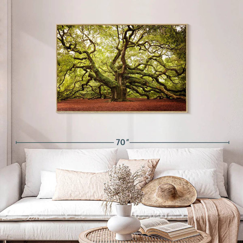 Chêne Charleston Angel, Cadre flottant en bois naturel, 43 po x 29 po