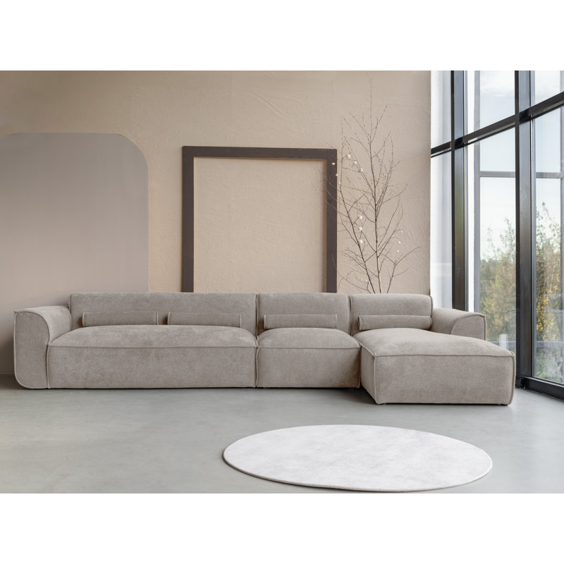 Flex Felix 6 Seater Corner Sofa , Right Hand Facing, Dark Beige