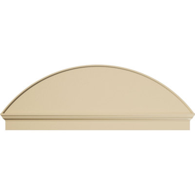 66"W x 23-3/8"H x 2-1/2"P Segment Arch Smooth Signature Urethane Combination Pediment, Primed Tan
