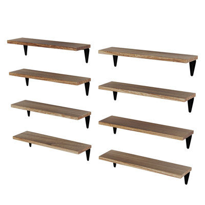Ternate 8 Piece Paulownia Solid Wood Bracket Shelf with Reclaimed Wood