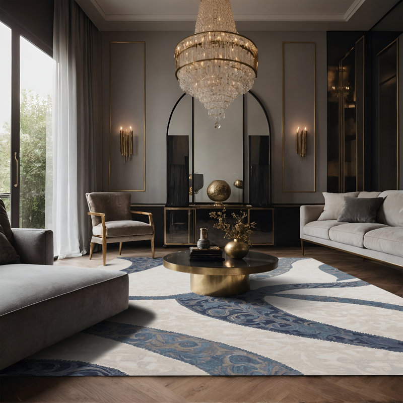 Tapis gris soyeux et moelleux, Rectangle 7 pi x 9 pi