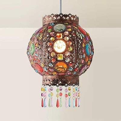 Bazaar Style Chandelier with Multi-Coloured Acrylic Jewel Droplets | Pendant Lights, Home Décor & Improvement Essential 