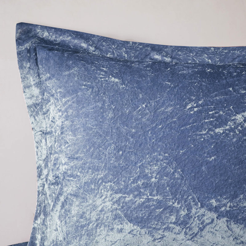 Luxueux édredon en velours bleu pervenche pour coussin double / grand et lavable à la machine