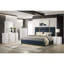 Grand lit à panneau tapissier bleu marine Lauryn-132935170