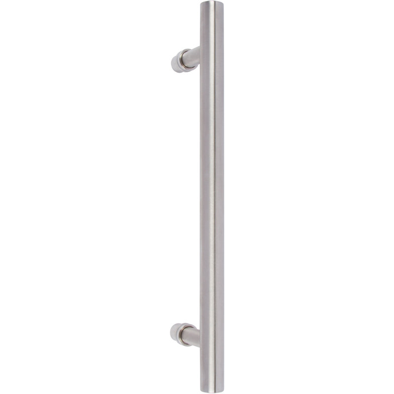 Brushed Nickel Round Barn Door Pull Handle, 10.25 Inches