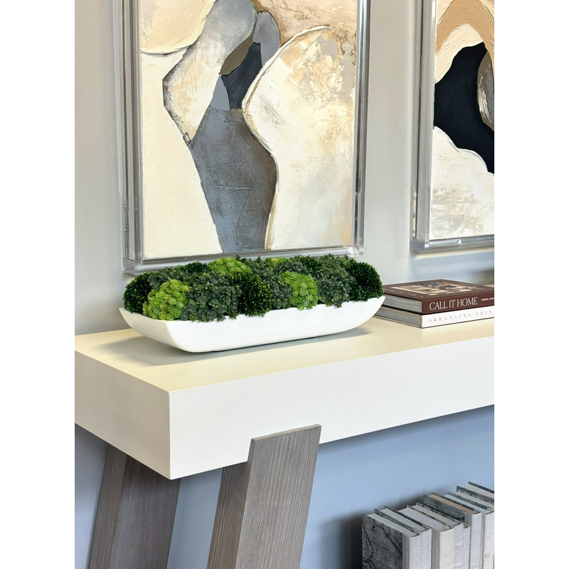 Jerez Faux Succulent in Fiberstone Planter, White