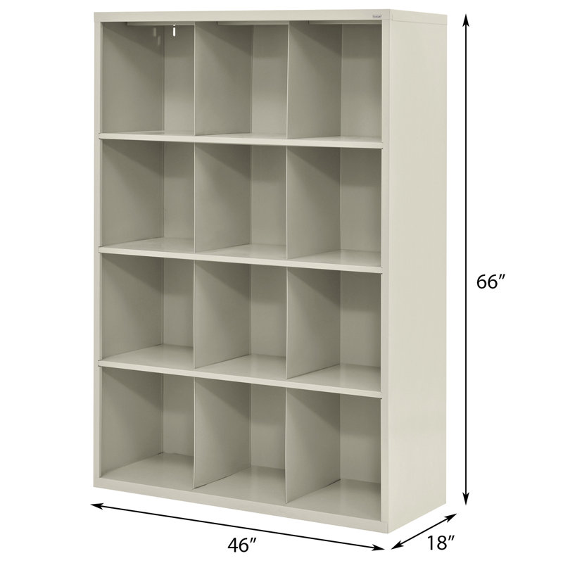 Putty 66" Freestanding Steel Office Storage Cabinet with Adjustable Shelving