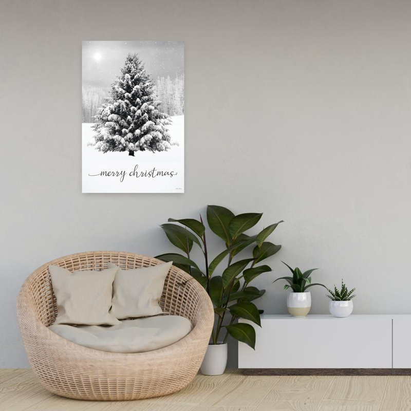 Merry Christmas Snowy Tree, H 24 po x l 16 po