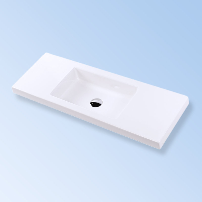 Dimini 39.38'' L Bathroom Sink, Wall Mounted Faucet