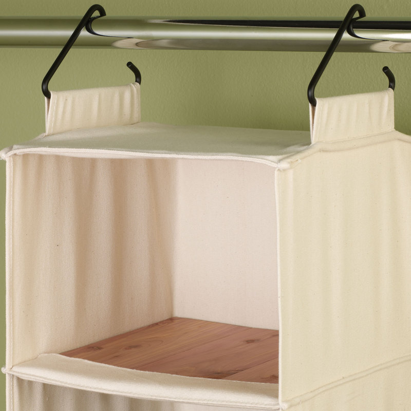 Cedarline 6‑Shelf Hanging Closet Organizer in Heavy‑Duty Cotton Canvas