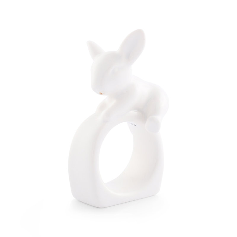 Stoneware Climbing Bunny Napkin Rings
