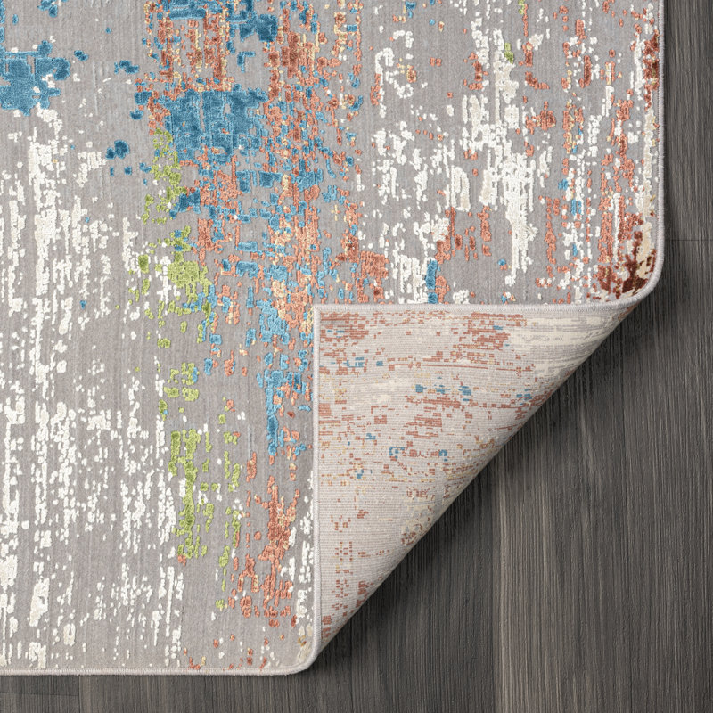 Lydian Abstract Area Rug in Gray, Rectangle 13'2" x 16'5"