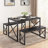 Aithan 3-Piece 43.3 Inch White Dining Table Set with Benches, Rustic Kitchen Table Set for Small Spaces, Modern Farmhouse Dining Set with Bench for Kitchen & Dining Room-1960973184-2009791581