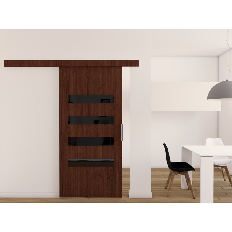Cassius Veneers Sliding Doors, 205cm H x 106cm W x 1.6cm D, Wenge