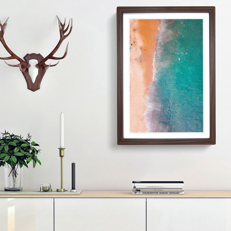 A Beach in Brazil - Framed Print, Walnut Framed, 45cm H x 33cm W x 2cm D