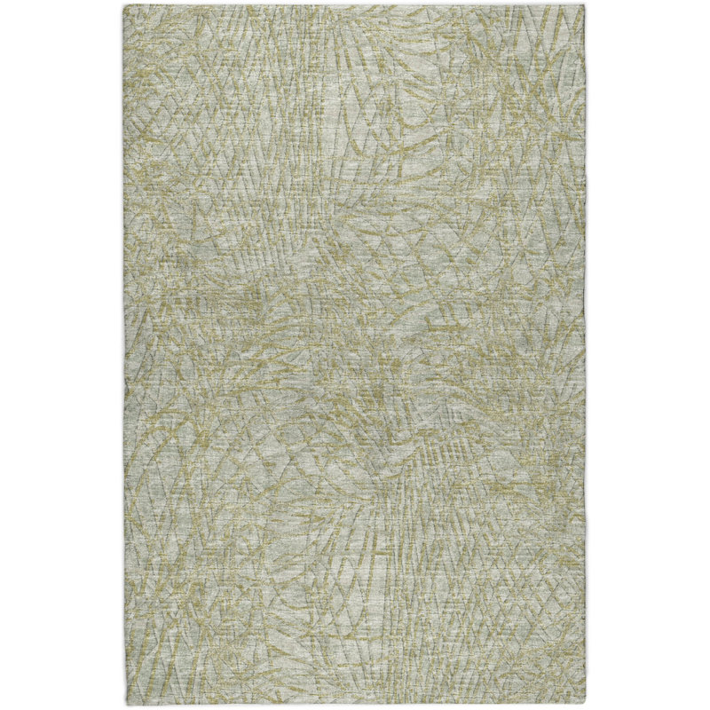 Premium Machine Washable Dream Shag Whimsical Flowy Lines Rug, Sage, 10' x 14'