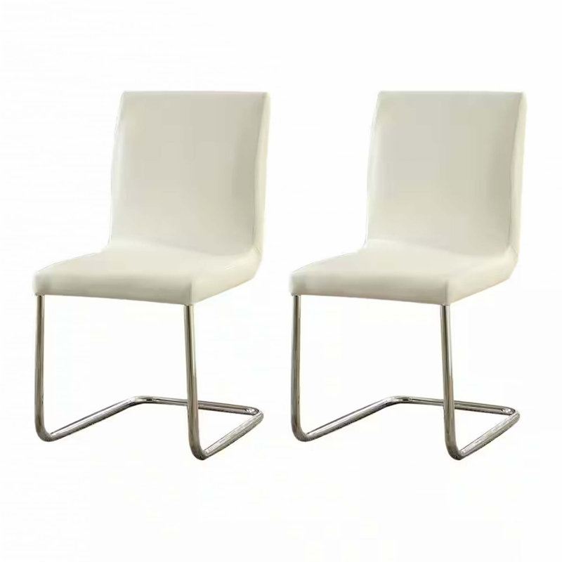 Similicuir 2 pièces chaises de salle à manger en métal chromé