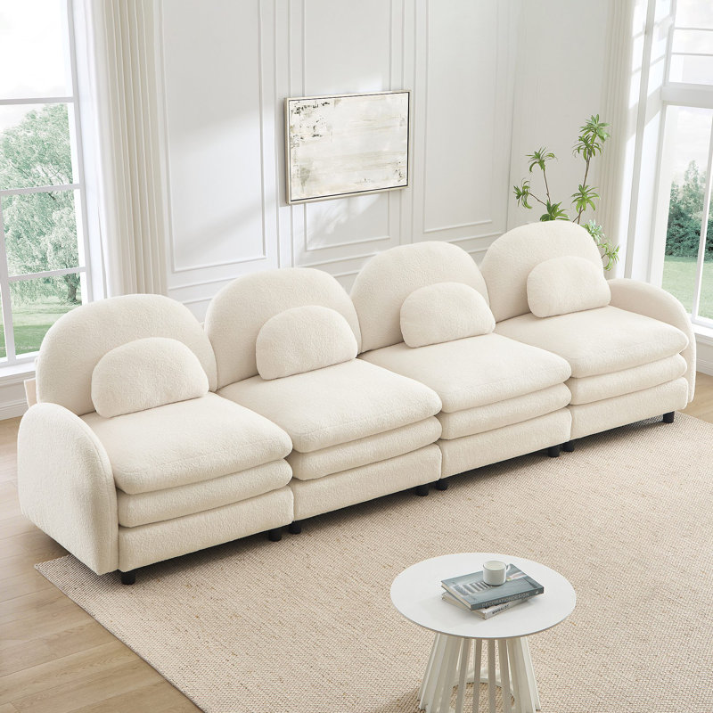 Canapé 4 places Teddy, H 35,4 po x l 129,1 po x P 33,8 po, Beige