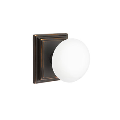 Single Dummy Ice White Knob with Wilshire Rose