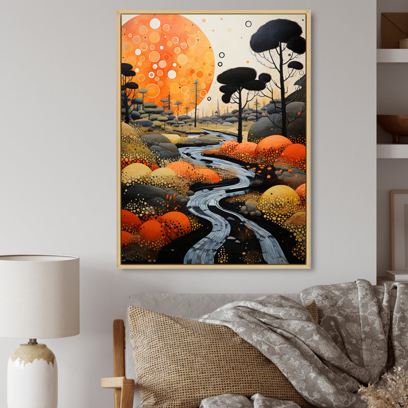 Caustings Geyser Geotheral Wonder Pointillism III, H 40 po x l 30 po x P 1,5 po, Cadre naturel flottant