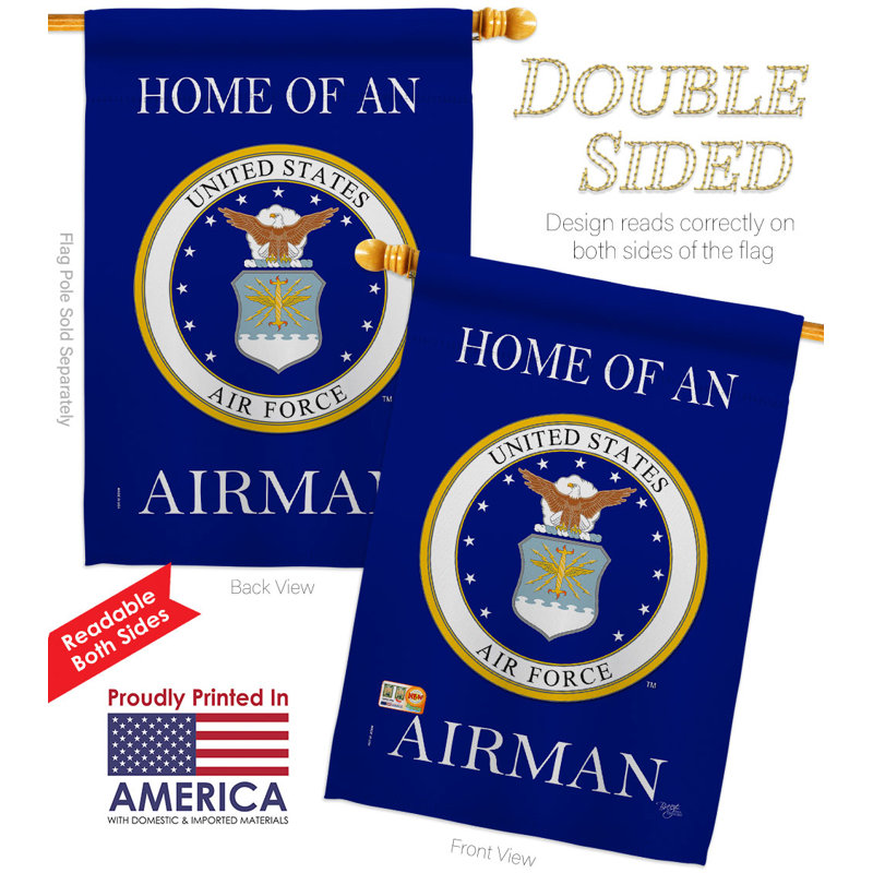 Drapeau de jardin / drapeau de maison 40 po x 28 po Home of Airman
