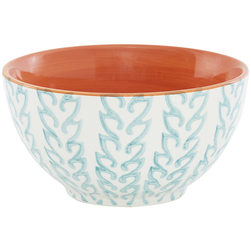 Turquoise Glazed Ceramic 16-Piece Dinnerware Set with Trim Embellishment