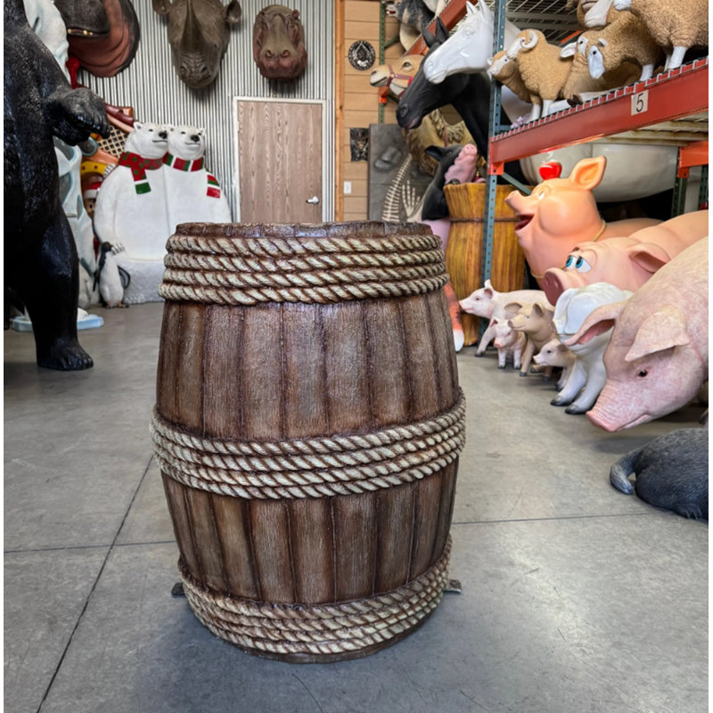 Barrel With Rope Life Size Statue