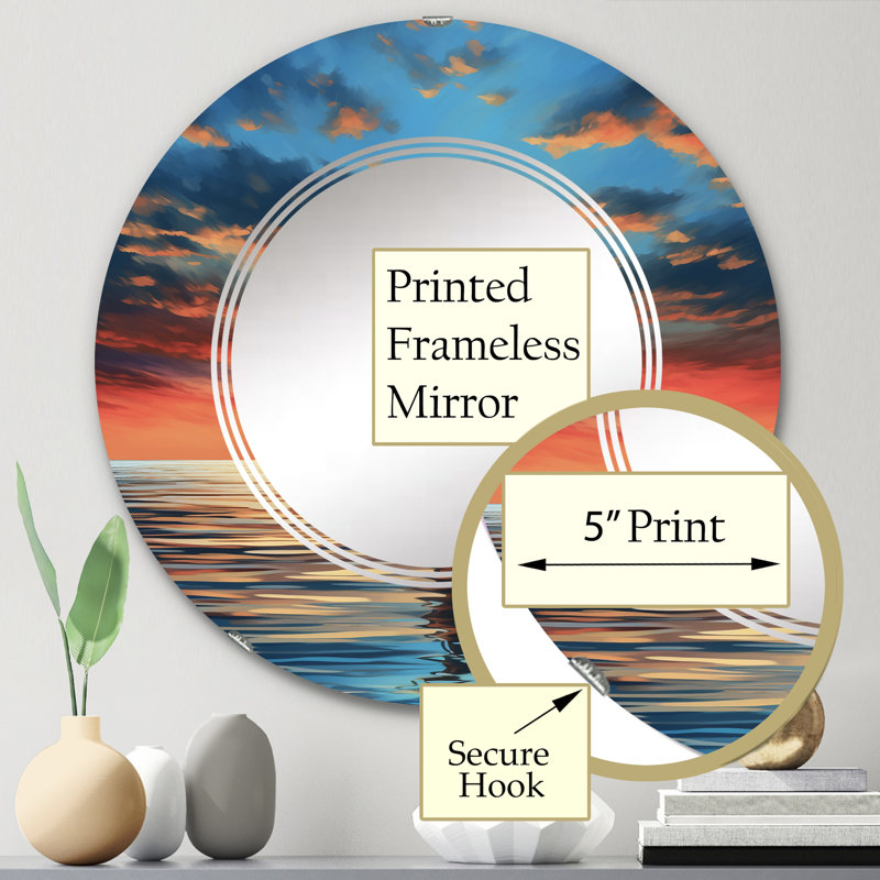 Lihini - Miroir mural moderne rond, 24 po x 24 po