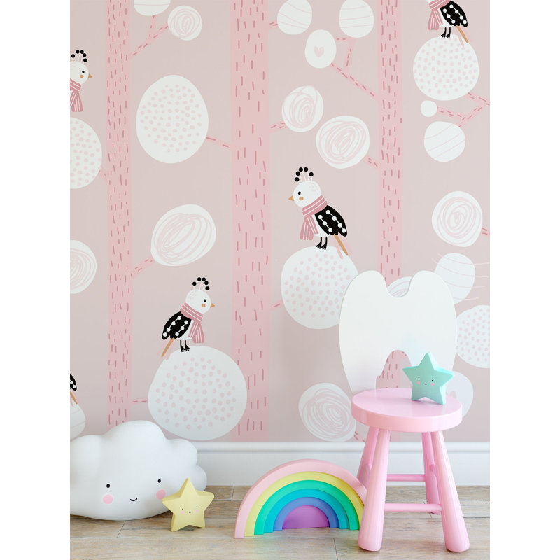Papier peint amovible Kids Tree Bird, Bleu, L 9 po x l 15 po