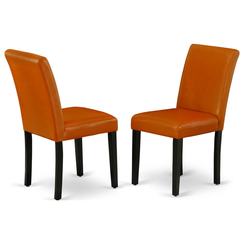Chaises de salle à manger Abbott Parson - ensemble de 2 chaises en similicuir Baked Bean, Cuir de polyuréthane cuit au four