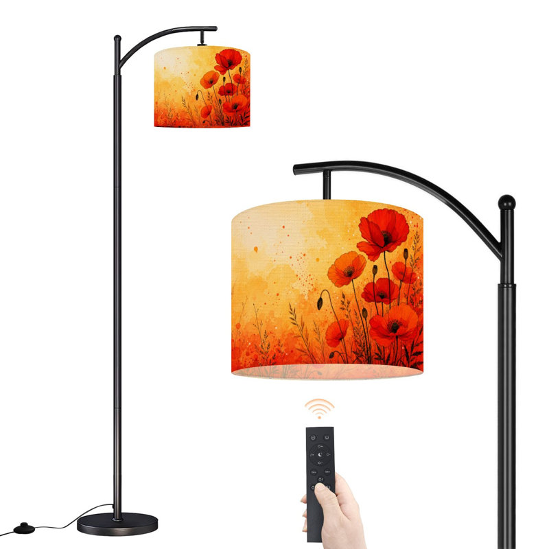 Lampe sur pied PeeNoke Arc Red Flower Vibrant Orange