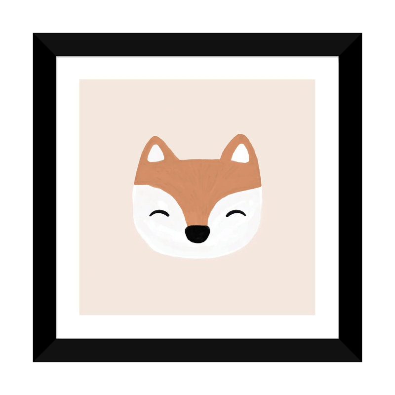 Blush Fox par Orara studio-reproduction d’art, Papier encadré noir, Blanc, H 16 po x l 16 po x p 1 po