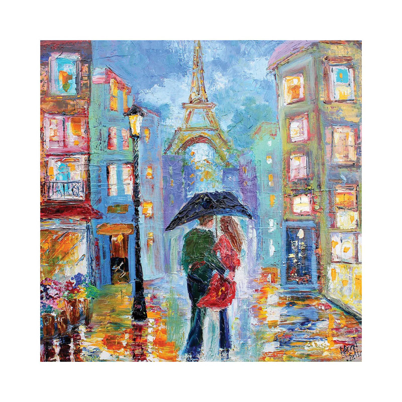 Paris Twilight Romance by Karen Tarlton - Wrapped Canvas Painting, 45.72 cm H x 45.72 cm W x 1.91 cm D