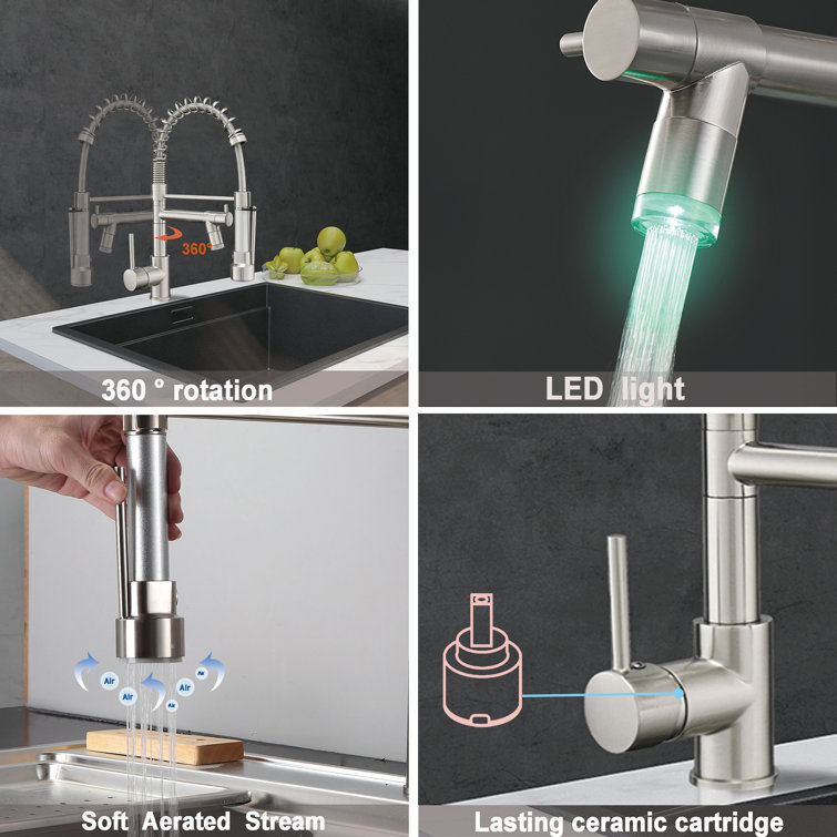 Balight Pull Down Touch Kitchen Faucet - Wayfair Canada