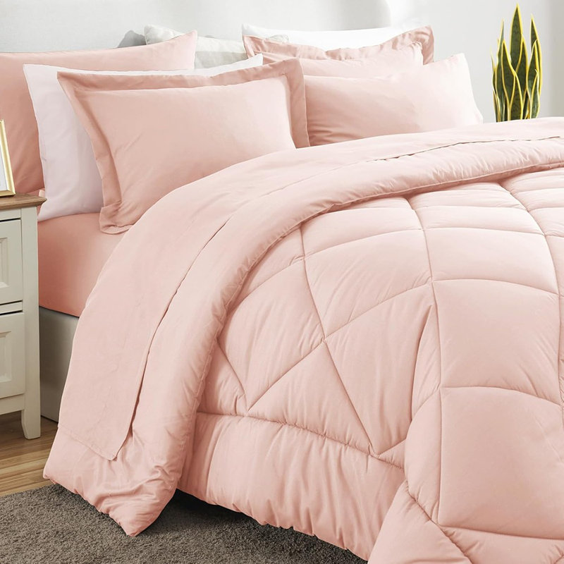 Comforter Set With Sheets 7 Pieces Bed In A Bag Blu...