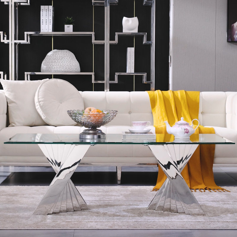 Deloma Glass Top Living Room Table Set