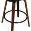 Ensemble de 3 tabourets de bar pivotants de style moderne Mid-Century avec dossier en canne, structure en bois de noyer et siège pivotant à 360 °-1868808100-1868808106
