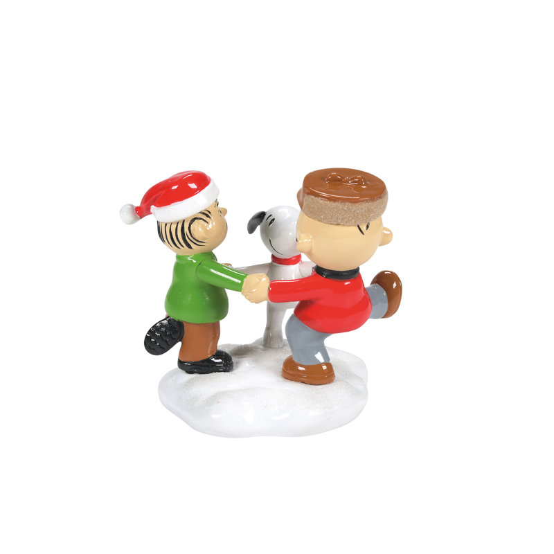 Figurine de Noël 2,5 po Peanuts Village Trio of Besties Charlie Brown Snoopy Linus