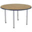 Table ronde thermofusionnée 48 po avec pieds réglables Super - chêne Pasadena / bleu marine / argent-131114598-131114600-131114602