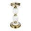 Porte-bougie Kea, 2 sphères sphériques en marbre blanc avec accent doré, 11 po-124246094