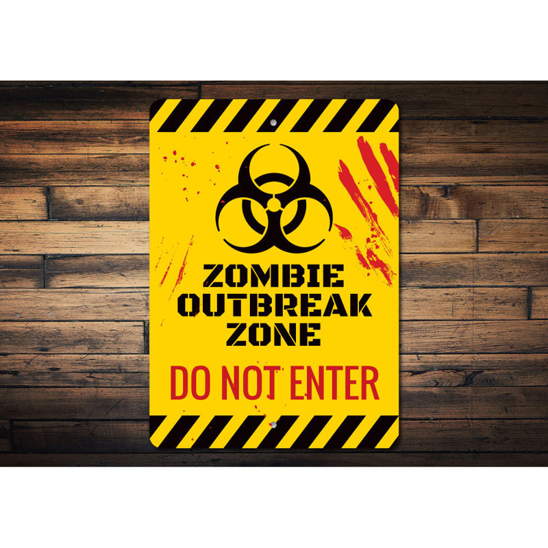 Enseigne en zombie «Do not Entre», H 14 po x l 10 po x P 0,04 po