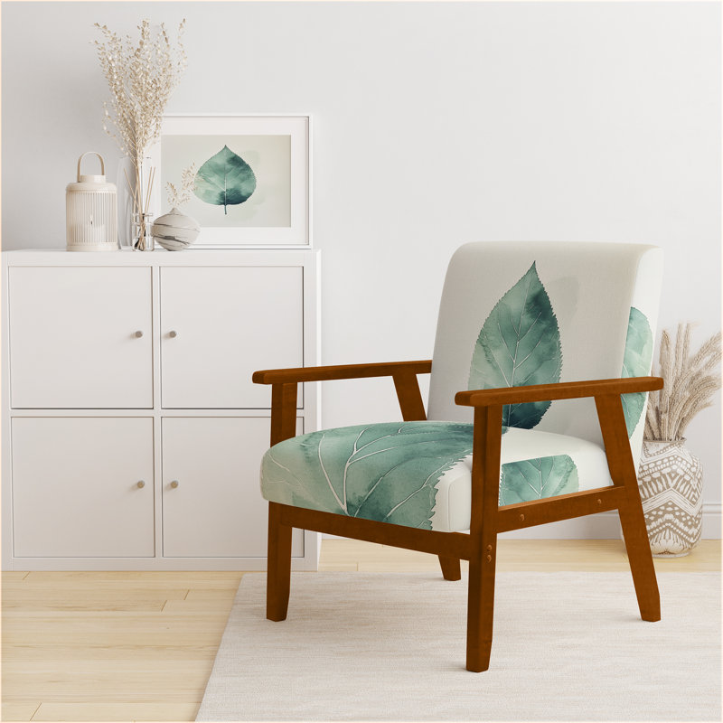 Chaise rembourrée Leaves, Brown Square Arms