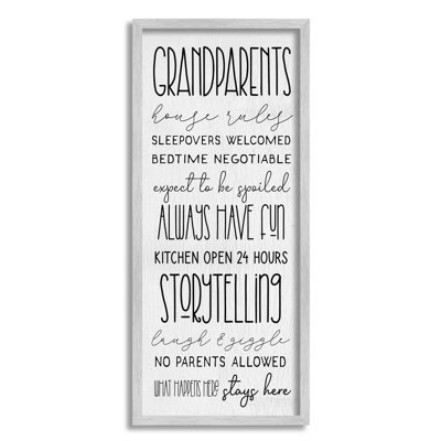 " Grandparents House Rules Fun Rustic Family Sign " by Lil' Rue