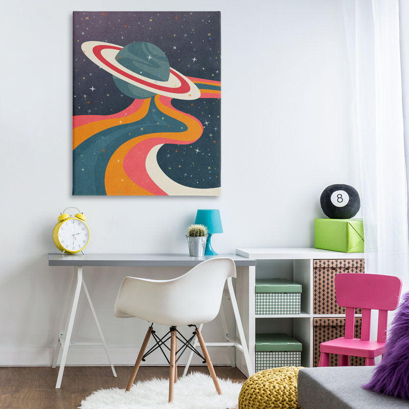 Retro Space Planet Canvas Wall Art by Nataly White, 48" H x 36" W