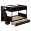 Lit superposé avec tablettes, escalier de rangement et 2 tiroirs-327185020
