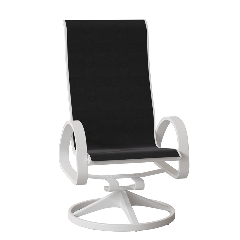 Fauteuil de patio pivotant Hiraku, Noir 5D Sunbrella®, Désert texturé