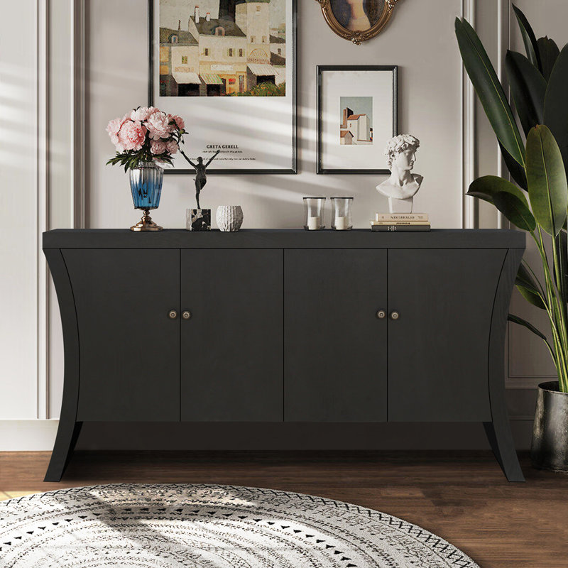 Armoire de rangement Rustic Farmhouse, Noir
